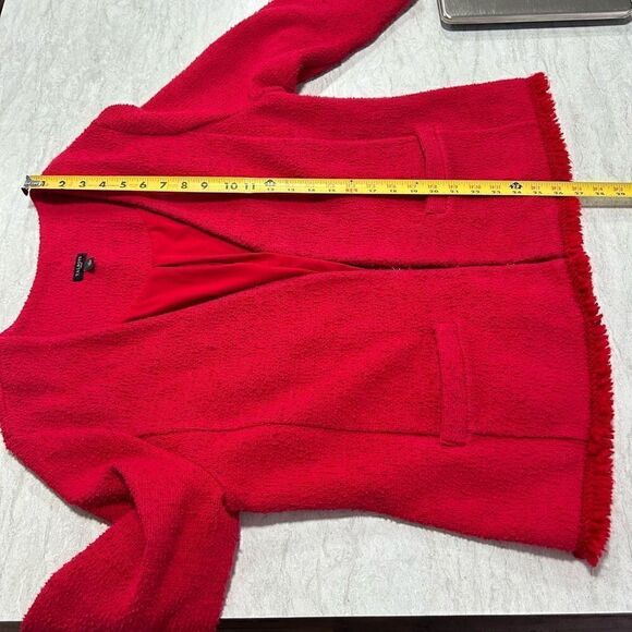 Talbots Women’s Red Tweed Hook Eye Closure Blazer Jacket Size X - Picture 13 of 15